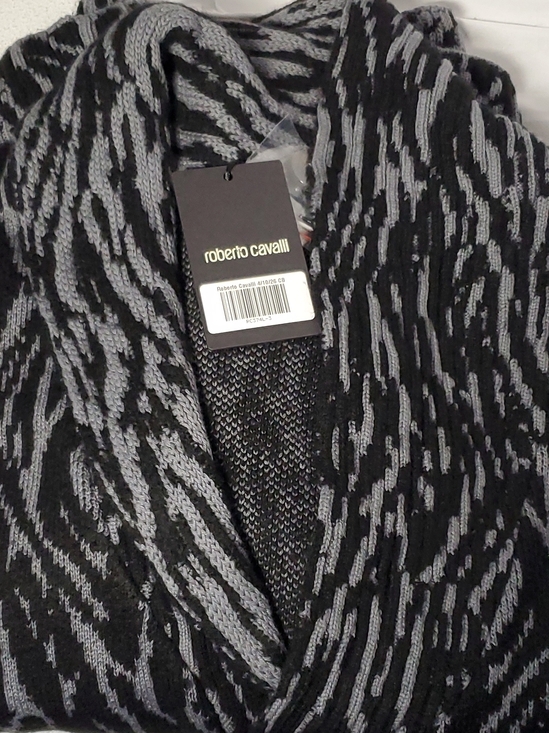 Roberto Cavalli Other - Authentic Roberto Cavalli Black & Gray Zebra Knit Cardigan Size L Unisex